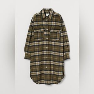 Plaid long shirt jacket